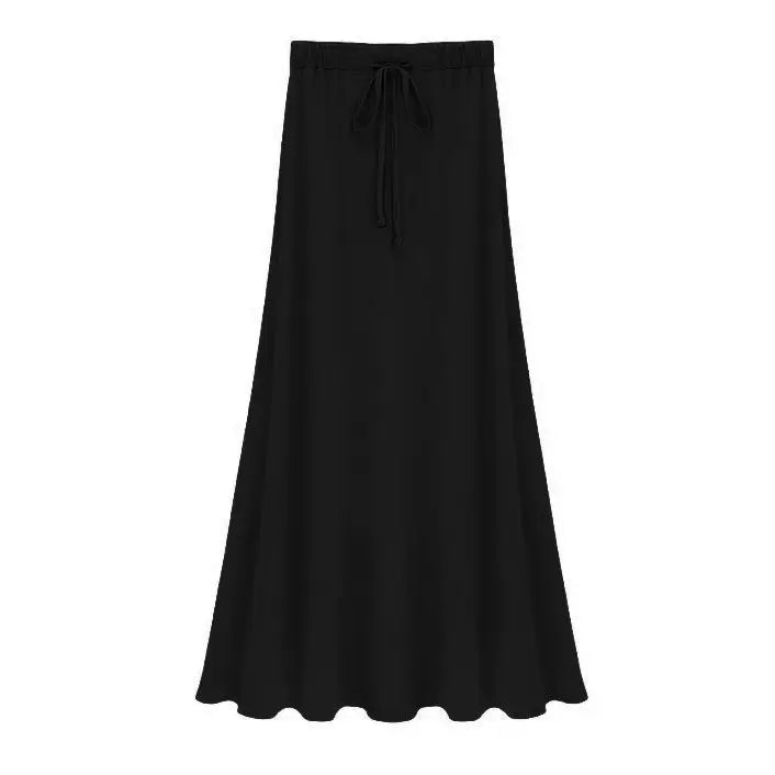 Women's Plus Size High Waist A-Line Long Skirt Japanese Korean Style Side Slit Bodycon Flared Swing Skirt