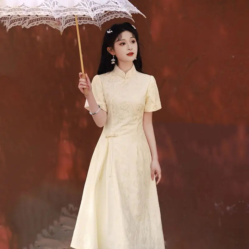 Qipao Dress Women Clothes Cheongsam Vintage Fashion Clothing Party Elegant Summer Harajuku Cosplay Costumes Chinese Style Dress