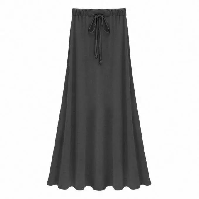 Women's Plus Size High Waist A-Line Long Skirt Japanese Korean Style Side Slit Bodycon Flared Swing Skirt